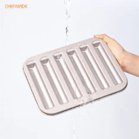 【Chefmade學廚】原廠正品金色6連費南雪烤盤模具(WK9840費南雪曲奇餅乾蛋糕模)