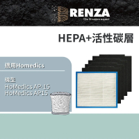 【RENZA】適用HoMedics 家醫 AP-15 AP15 小牛空氣清淨機(HEPA濾網+活性碳濾網 濾芯)