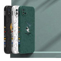 Sarung Realme C11 2020, warna pepejal Realme c11, Ilustrasi angkasa Angkasawan sarung telefon XTKR