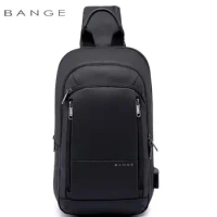 Men's business chest bag USB charging crossbody bag trend crossbody bag waterproof Oxford cloth shoulder bag