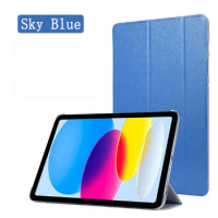 Tablet Case For Apple iPad 10 2022 10.9 10th Generation A2696 A2757 A2777 Ultra Thin Trifold PU Leather Stand Flip Smart Cover