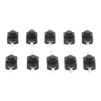Bộ 10 công tắc bật/tắt màu đen 1A 30V cho đèn mini, công tắc nút nhấn bằng đồng