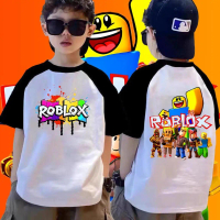[[COD LOCAL STOCK] LOCAL STOCK]ROBLOX เสื้อยืดสีพาสเทล เสื้อยืดลายการ์ตูน แฟชั่นเด็กน่ารัก เสื้อยืดเ