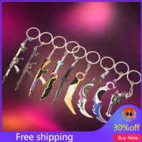 Valorant Weapon Keychains Prime Collection Karambit Vandal Model Mini Firearms Knife Metal Game Peri