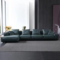 Home Quiet Wind Technology Cloth Tofu Block Minimalist Three Person Fabric Art Sofa Small Family Living Room Nordic Modern