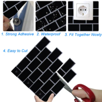 Large 3D Waterproof Self Adhesive Wallpaper Stickers Peel And Stick Backsplash Tiles Kitchen Bathroom Mosaic Vinyl Wallcoverings