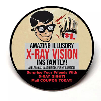 X-Ray Vision Glasses Advertising Pocket Mirror Retro Style
