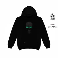 Aerostreet Hoodie Glow In The Dark Back Off Hitam Man Sweater Jumper CADAA S