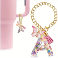 MYCOLLECTIONSID GANTUNGAN KUNCI GANTUNGAN TAS STANLEY TUMBLER CHAIN KEYCHAIN BAG CHARM ALPHABET ABJA