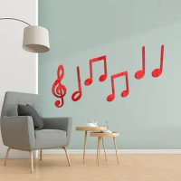 Useful Self-adhesive Acrylic Phonogram Sticker Music Classroom Wall Decorations Creative Mirror Sticker School Supplies