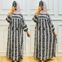 Dress sania putih rayon premium busui batik fashion muslim gamis ramadhan Nyaman Panjang Samping Wan