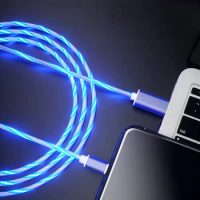 Glowing LED Type-C Cable For Samsung A50 A70 A51 A71 A52 A72 A32 A42 A12 A22 5G Flowing Streamer Light Fast Charger USB C Cord