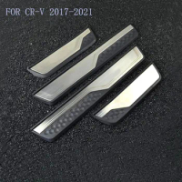 Car Styling Stainless Steel Door Sill Scuff Plates For Honda CR-V CRV 2017 Door Sill Protector fit for CRV 2017 2021 Sticker