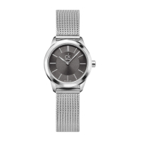 【Calvin Klein 凱文克萊】minimal系列 經典黑面 銀框小錶盤 米蘭錶帶 手錶 情侶錶 CK錶 24mm(K3M23124)