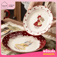จาน-ชามเซรามิก Red Vintage Bunny สีสันสดใส สไตล์วินเทจ Lassie Decor