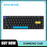 Xinmeng C68 Mechanical Keyboard Low Profile Wireless Bluetooth 3 Mode Rgb Backlight Hot Swap Office Keyboard For iPad Tablet Mac