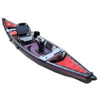 Drop Stitch Pedal Foot Drive Fishing SUP Canoe Rowing Boat Inflatable Kayak with Belt-driven