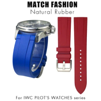 Fluorous Rubber Watchband 19mm 20mm 21mm 22mm for IWC Big Pilot's Watches Strap Portofino Soft Waterproof Sports Color Wristband