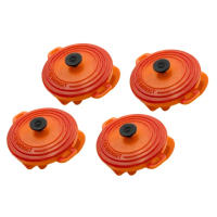 【Le Creuset】圓鍋造型夾片4入(火焰橘鍋夾)