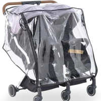 Twin Baby Stroller Rain Cover Windshield Double Front and Rear Stroller Universal Rainproof Cozy Stroller Raincoat
