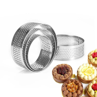 5/6/7/8/9/10 CM Perforated Tart Rings With Hole Stainless Steel Tart Bottom Tower Fruit Pie Quiches 