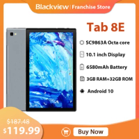 Blackview Tab 8E Tablet Octa core 10.1 Inches FHD+IPS Display Android 10 3GB 32GB 5MP+13MP Camera 6580mAh Face Unlock Pad PC