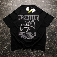 T-Shirt Oversize 24s Ledzeppelin 1977 Nort American Tour | Kaos Wanita Hitam | Kaos Pria Hitam Combe