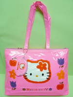 【震撼精品百貨】Hello Kitty 凱蒂貓 手提袋肩背包 螢光粉大臉  震撼日式精品百貨