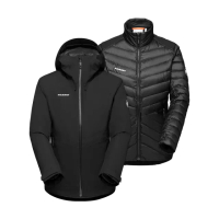 【Mammut 長毛象】Convey 3in1 HS Hooded Jkt W GTX兩件式防水保暖外套 女款 黑色 #1010-29060