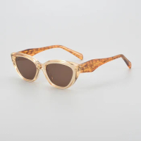 Fashion cat-eye sunglasses for ladies Thick acetate frame stereoscopic cut UV400 polarized lenses make prescription sunglasses
