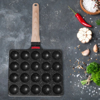Nonstick Takoyaki Maker 20 ช่องหลุม Octopuses ลูกชิ้นแม่พิมพ์ Takoyaki Grill PAN แผ่นทำอาหารย่าง Bak