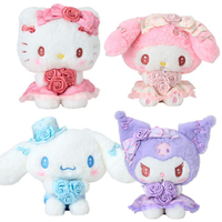 小禮堂 【限購】Sanrio 三麗鷗 絨毛玩偶娃娃 (玫瑰系列) Kitty 美樂蒂 大耳狗