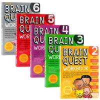 5Volumns/Set Grade 2-6 Brain Quest Workbook Children's Intelligence Development Exercise Book American Kindergarten Primary Kids