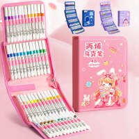 【Nil】48色可水洗丙烯馬克筆 不透色可疊色麥克筆 學生兒童DIY彩色筆 美術水彩筆(塗鴉筆 手繪筆 繪畫筆)