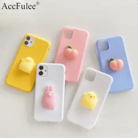 Cartoon 3D Reliver Stress Toys Case For Huawei Y9 Prime 2019 Y9A Y9S Y8P Y7A Y7P Y6S Y6P Y5 2018 Animals Rabbit Cat Soft Cover