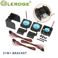 LERDGE 3D Printer Parts 2IN1 Out Hotend Mounting Bracket DC 3010mm 12V 24V Model Cooler Fan and Extension Cord Cables Diy Kits