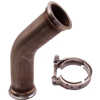 45 Degree V-Band Pipe Stainless Steel Garrett with 2.5 inch V band Flanges Clamp