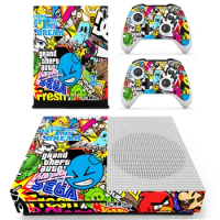 Bomb Graffiti Skin Sticker Decal For Microsoft Xbox One S Console and 2 Controllers For Xbox One Slim Skin Sticker