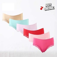 Aily 3318 (isi 6 pcs) Celana Dalam Wanita Renda katun halus lembut adem cd polos wanita Semua Ukuran
