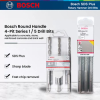 Bosch SDS Plus Hammer Drill Bit SDS 1 Series SDS 5 Series Drill Bit Set Round 4-Pit Round Handle Rotary Hammer Drill Bits