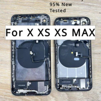 Full Assembly Housing for IPhone XS MAX X Back Cover Case Battery Middle Chassis Frame Rear Door Case with Flex Cable Repair