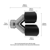 Car Modification Tail Pipe Universal Exhaust Pipe Modification Stainless Steel Y-Type Carbon Pattern