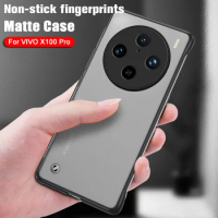 Frosted Phone Case with Ring For Vivo X100 Pro Protective Shell vi vo V100pro Original Feeling Cover VivoV100 VivoV100pro V 100