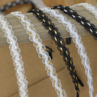 3m White Gold Lace Trim Ribbon Curve Lace Fabric Sewing Centipede Braided Lace Wedding Craft DIY Clothes Accessories Decoration