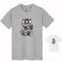 【AMERO】男女裝 圓領短袖T恤(相機印花 情侶裝 親子裝 大尺碼)