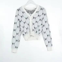 Cardigan MLB NY MONOGRAM LINE SS25 NAVY WHITE KNIT CARDIGAN 100% ORIGINAL Size XS
