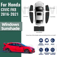 For Honda CIVIC Type R FK8 2016-2021 Type-R Car Sunshade Front Windshield Magnetic Mesh Curtain Rear Side Window Sun Visor Shade