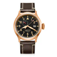 Aquatico Automatic Bronze Pilot Watch Black Dial (Seiko NH37)