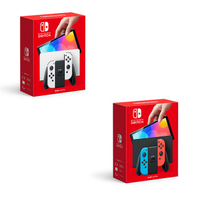 【就是要玩】預購10/08 NS Switch 新版主機 OLED 純白 紅藍 台灣公司貨 一年保固 白色/電光藍紅主機