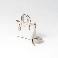 Tas COACH CITY MONOGRAM IVORY WHITE TAUPE MINI ZIP TOTE BAG WITH LS 100% ORIGINAL 15X7X14CM